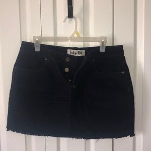 Navy corduroy short skirt